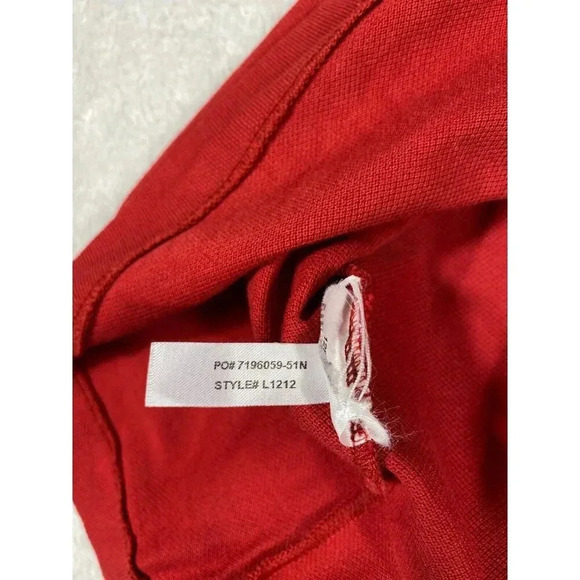 Lacoste Polo Shirt Mens US XXL Sleeve Red w Alligator Logo Casual - Picture 4 of 7